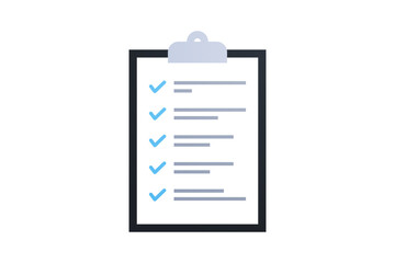 Checklist and check mark flat vector illustration.