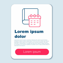 Line Daily paper notepad icon isolated on grey background. Colorful outline concept. Vector