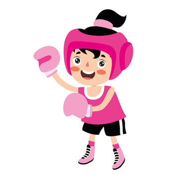 recommend clip art: Cartoon Illustration Of A Kid Boxing
