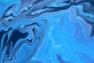 Fototapeta premium Blue marble background. Acrylic texture with marble pattern. Mixing colors creates an interesting structure. It is well suited for laptop background and wallpaper, fabric