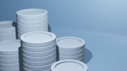 Stacks of coins. 3d render