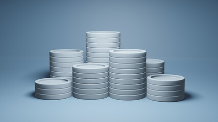 Stacks of coins. 3d render