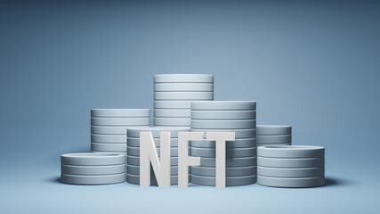 Stacks of coins. 3d render