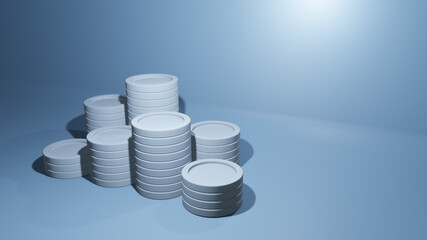 Stacks of coins. 3d render