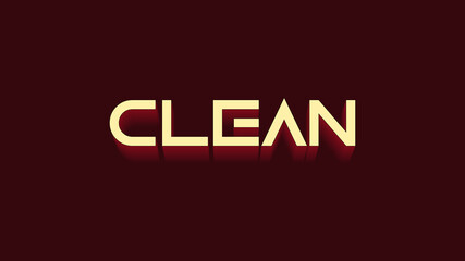 3d realistic clean word text effect
