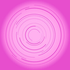 Abstract pacific pink circular speed lines. Trendy design element for border frame, technology logo, sign, symbol, web, prints, posters, template, pattern and abstract background