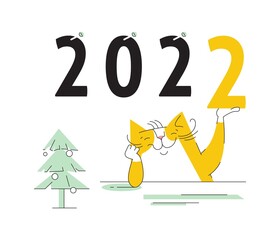 Calendar cover - yellow cat 2022