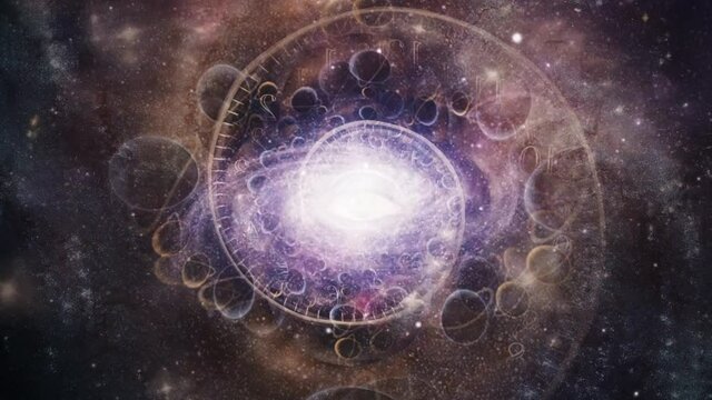 Time spiral and all seeing eye in space