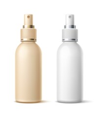 Spray bottle mockup. Realistic blank cosmetic package template