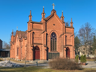 Finlayson Church in the Finlayson district of Tampere, Finland. The church was built in 1879 in the...