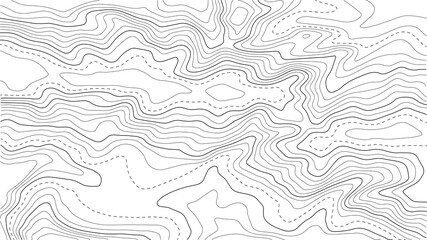 Topographic map with lines on a white background. Geographic map concept. Vector illustration