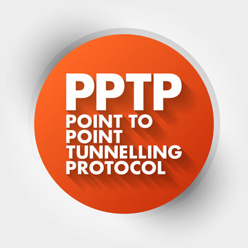 PPTP - Point to Point Tunnelling Protocol acronym, technology concept background