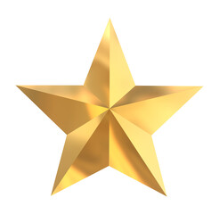 Golden christmas star isolated on white background.