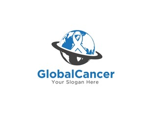 global world cancer day logo designs for medical service and health care