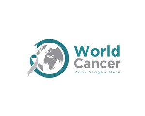world cancer care logo designs for medical service and organization logo