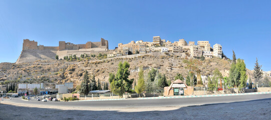 Panorama of Al -Karak castle in Jordan