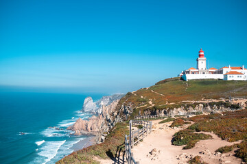 Fototapeta na wymiar View of the Cabo da Roca Lighthouse. Sintra, Portugal.