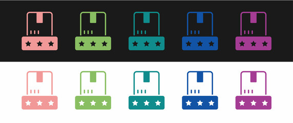 Set Consumer or customer product rating icon isolated on black and white background. Vector