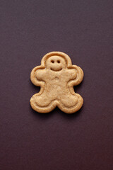 gingerbread cookie isolated on brown background