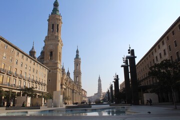Fototapeta na wymiar The Plaza of Our Lady of the Pillar in Zaragoza, Spain.