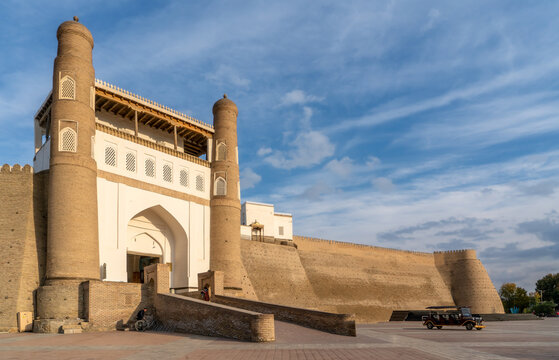 Uzbekistan, Bukhara, the Ark of Bukhara, with his atypic walls  is a massive fortress in the historical center of the city.