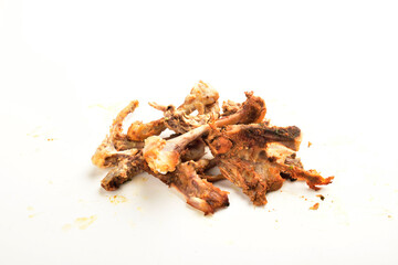 Chicken Bone Garbage on White Background