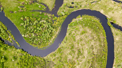 River Snow tentacles from drone - S shaped