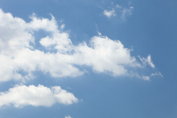 beautiful white clouds in the blue sky