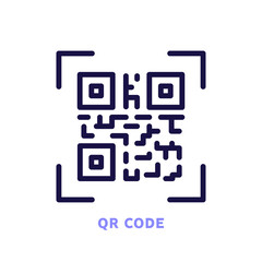 Obraz na płótnie Canvas QR code line icon. Checking qr, qr verification, id identification flat icon. QR signs. Editable stroke