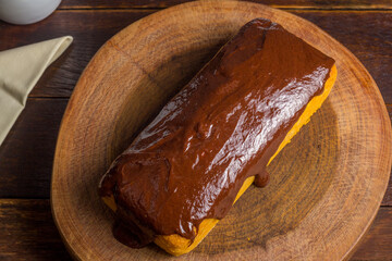 Brazilian carrot cake with chocolate topping.