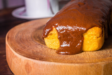 Brazilian carrot cake with chocolate topping.