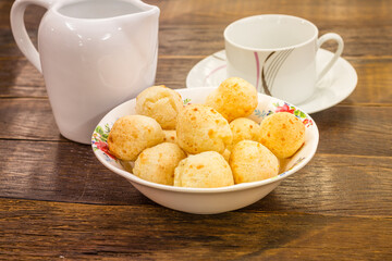 Brazilian snack cheese bread. Taditional brazilian breakfast
