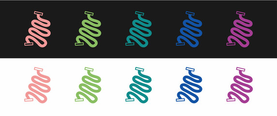 Obraz premium Set Racing track icon isolated on black and white background. Vector