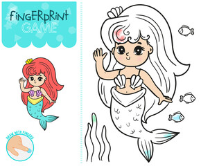 Obraz premium Fingerprint art. Coloring book for children