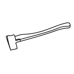 Line drawing of an ax. Isolated vector illustration.