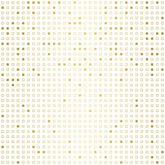 Little square gold Polka-Dot seamless vector pattern on white background. Elegant geometric tiled small squares for fashion, interior design, wallpaper and wrapping paper.