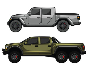 pick up car vector illustration © enansan