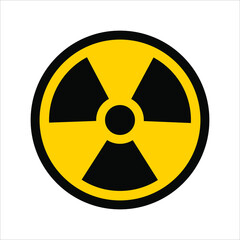 Fototapeta premium Radiation sign. Warning symbol. Radioactive vector flat icon. Ionizing radiation hazard symbol. Vector illustration EPS 10