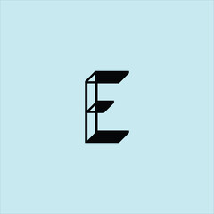 letter e logo vector template architecture