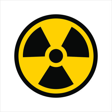 Radiation sign. Warning symbol. Radioactive vector flat icon. Ionizing radiation hazard symbol. Vector illustration EPS 10
