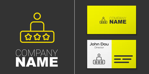 Fototapeta premium Logotype line Taxi service rating icon isolated on grey background. Logo design template element. Vector