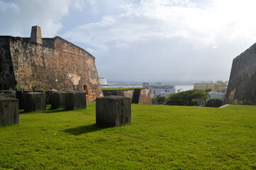 Majestic view from Castillo de San Cristobal, San Juan, Puerto Rico - obrazy, fototapety, plakaty