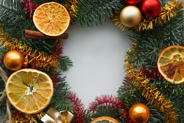 Fototapeta na wymiar christmas decoration orange tree