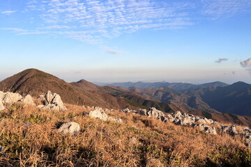 天狗高原からの眺め　晩秋　（高知県　津野町　四国カルスト）