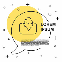 Black line Iceberg icon isolated on white background. Random dynamic shapes. Vector