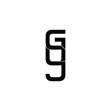 guj letter initial monogram logo design