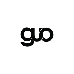 guo letter initial monogram logo design