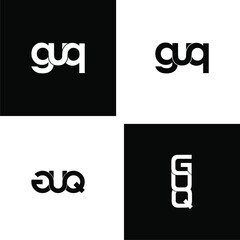 guq letter initial monogram logo design set