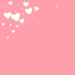 White heart love confettis. Valentine's day corner