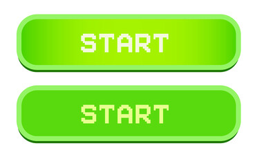 horizontal glossy web start button isolated on white background. vector design element
